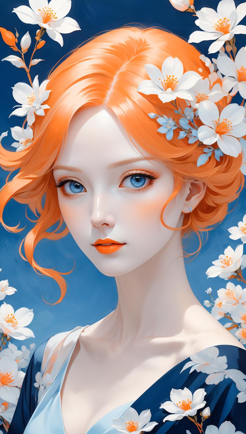 02125-3263663226-a beautiful picture of a pale woman 33yo with white flowers on her face, in the style of monochromatic paintings, light sky-blue.png